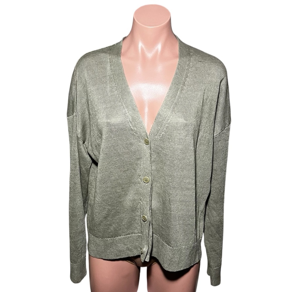 NWOT Jenni Kayne Linen Boyfriend Cardigan In Willow size M - Picture 6 of 13